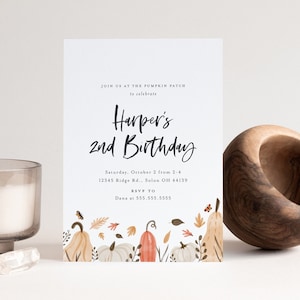 Pumpkin Birthday Invitation, Halloween Party Invitation, Pumpkin Patch, Pumpkin Party, Editable Invitation, INSTANT DOWNLOAD