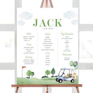 Tableau des jalons d'anniversaire de golf, trou d'un coup, Masters Golf, Tableau des statistiques de golf, Tableau des jalons MODIFIABLE, TÉLÉCHARGEMENT IMMÉDIAT