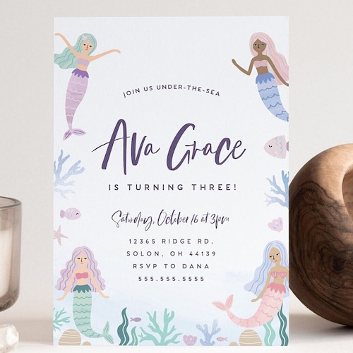 EDITABLE Mermaid Favor Tags Under the Sea Birthday Party | Etsy