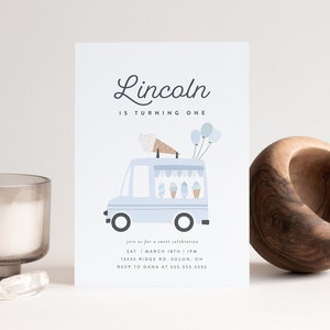 Ice Cream Truck Birthday Invitation: Modern Party Template (Digital Download)