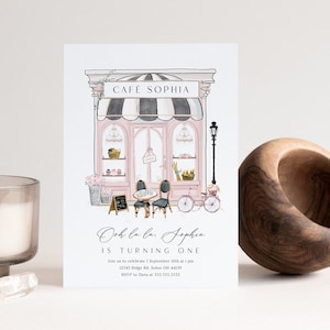 Paris Birthday Invitation: French Cafe, Editable Template (Instant Download)