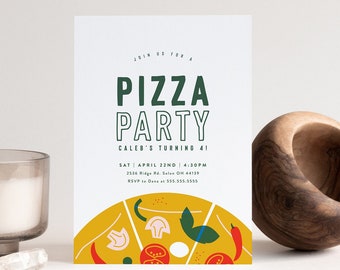 Pizza Party Invitation: Editable Kid's Birthday Template (Digital Download)