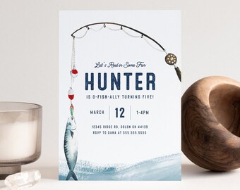 Fishing Birthday Invitation Template: Reel in the Fun (INSTANT DOWNLOAD)