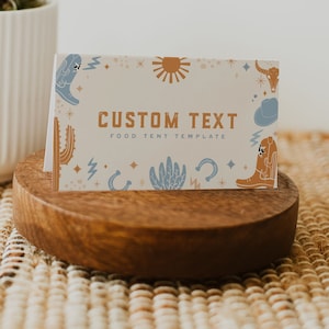 Country Western Favor Tag Cowboy Cowgirl Birthday Rodeo Birthday Wild West Southwestern Boho Editable Template Printable Instant Download