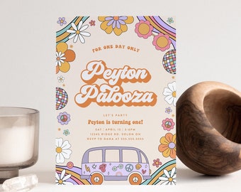 Groovy Birthday Invitation: Retro 70s Hippie Party (Digital Invite Template)