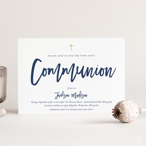 Editable First Communion Invitation, Boy Communion, Girl Communion, Modern Communion, INSTANT DOWNLOAD