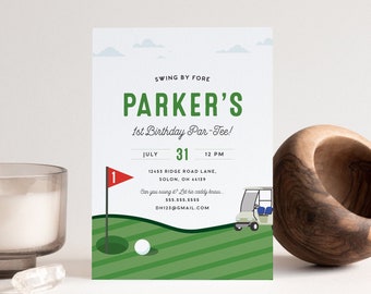 Golf Birthday Invitation: Par-Tee Theme, Editable Template (Instant Download)