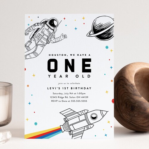 Printable Astronaut Kids Birthday Party Invitation Template - Etsy