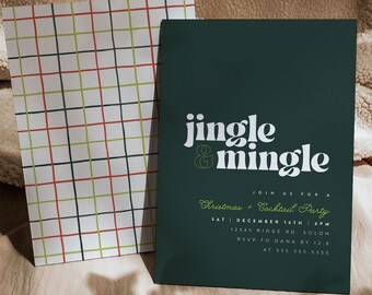 Jingle Mingle Christmas Party Invitation Template (Digital Download)