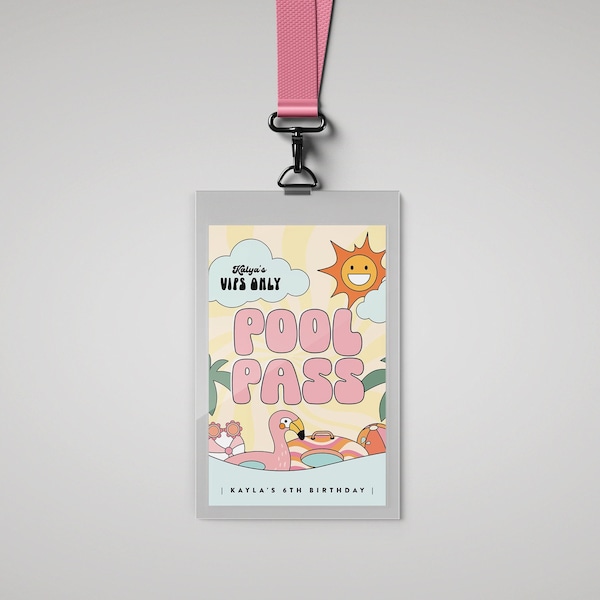 Pool Pass Template Etsy