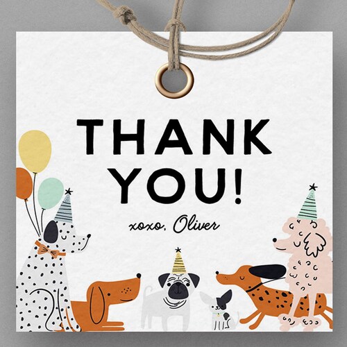 Puppy Pawty Favor Tags Dog Birthday Party Pet Adoption Party Etsy