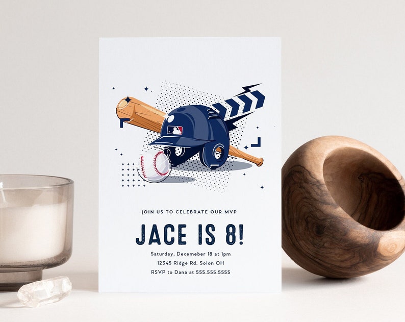 Baseball Birthday Invitation Baseball Party Invitation MVP Baseball Invitation Editable Invitation INSTANT DOWNLOAD