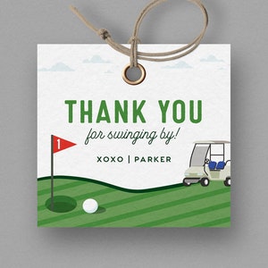 Etiqueta de recuerdo de golf Etiqueta de agradecimiento por par-tee de golf Etiqueta de agradecimiento de golf Etiqueta de recuerdo de hoyo en uno Plantilla editable DESCARGA INSTANTÁNEA