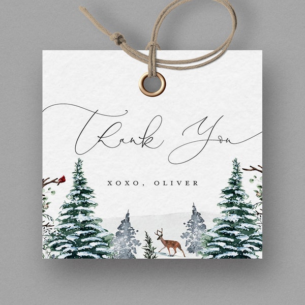 Winter Onederland Favor Tag, Winter Favor Tag,  Editable Favor Tag,  INSTANT DOWNLOAD