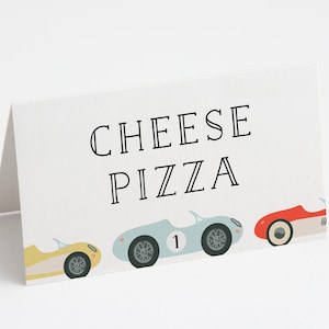 vintage Race Car Food Tents, Editable Food Cards, Car Decorations, Race Car Printables, INSTANT DOWNLOAD