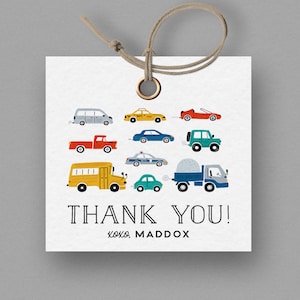 Transportation Favor Tags, Truck Birthday Tag, Cars Birthday Thank you Tag, Truck and Cars Birthday, INSTANT DOWNLOAD