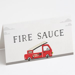 Carpas de comida para camiones de bomberos, cumpleaños de camiones de bomberos, carpas de comida para camiones de bomberos modernos, camión de bomberos, camión de bomberos, carpas de comida editables, DESCARGA INSTANTÁNEA