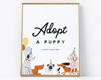Puppy Pawty Signage: Editable Dog Birthday Party Decor (Instant Download)