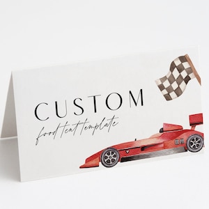 Raceautovoedseltenten, moderne raceautoverjaardag, twee snelle, snelle één, digitaal afdrukbaar, bewerkbare digitale sjabloon, INSTANT DOWNLOAD