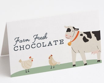 Farm Birthday Food Tents, Farm Animal Food Labels, Barn, Tractor, Modern Farm, Editable Food Tents, INSTANT DOWNLOAD