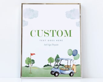 Editable Golf Party Signs, Golf Theme Birthday Signage, Table Top Signs, Hole-in-One Party, INSTANT DOWNLOAD