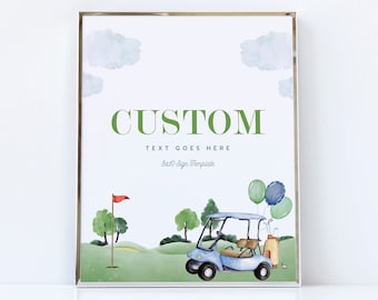 Editable Golf Birthday Party Signs: Hole-in-One Theme (Instant Download)