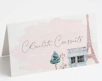 Paris Birthday Food Tents: French Cafe (INSTANT DOWNLOAD)