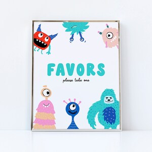 Monster Editable Party Signs, Little Monsters Invitation, Modern Monster Birthday, Little Monster Party Decorations,  INSTANT DOWNLOAD