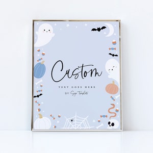 Halloween Party Sign Template, Spooky One, Two Spooky, Boy Halloween Birthday, Editable Sign, INSTANT DOWNLOAD