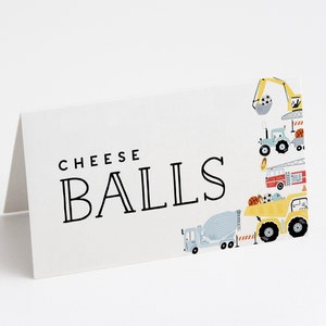 Editable Truck and Balls Cupcake Food Tents, Trucks, Sports Balls, Boy Birthday, INSTANT DOWNLOAD