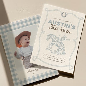 Invito modificabile per il mio primo rodeo, invito per compleanno da cowboy, stile vintage del selvaggio West, modello digitale per il primo rodeo western ranch, download immediato