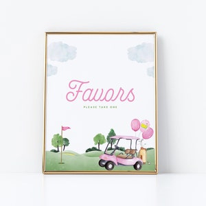 Girl Golf Birthday Sign Template, Hole in One Signs, Masters Golf Theme, Hole-in-One Party Decorations,  INSTANT DOWNLOAD