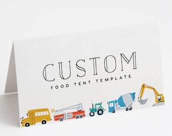 Transportation Food Tents, Truck Food Tents, Car and Truck Party, Truck and Cars Food Tents, INSTANT DOWNLOAD