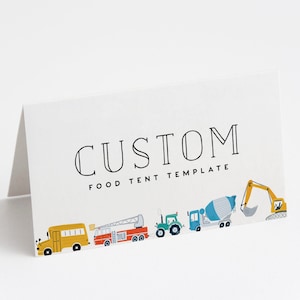 Transportation Food Tents, Truck Food Tents, Car and Truck Party, Truck and Cars Food Tents, INSTANT DOWNLOAD