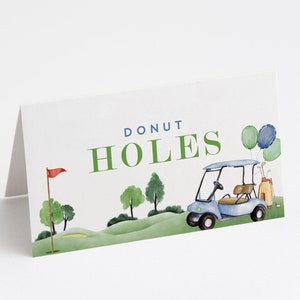 Golf Birthday Food Tents, Hole in One Food Labels, Hole-in-One Party, EDITABLE Food Tent, INSTANT DOWNLOAD