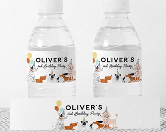 Dog Birthday Water Bottle Labels: Puppy Party Decor (INSTANT DOWNLOAD)