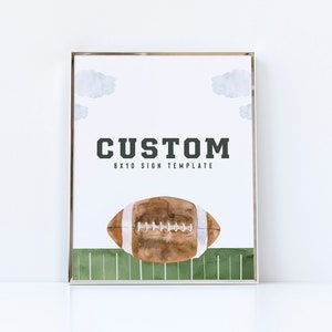 Football Party Sign Template, Football Party, Football Birthday Party Decorations,, Editable Template, INSTANT DOWNLOAD