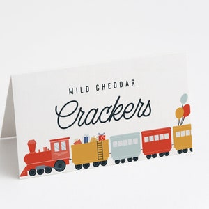 Train Birthday Food Tents: Modern Choo Choo Labels (INSTANT DOWNLOAD)