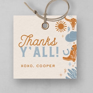 Rodeo Birthday Favor Tag: Country Western, Cowboy Cowgirl (Digital Template)