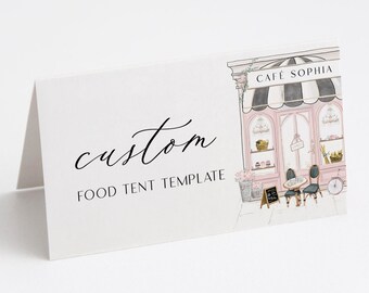 Paris Cafe Food Tents: French Patisserie, Editable Template (Instant Download)