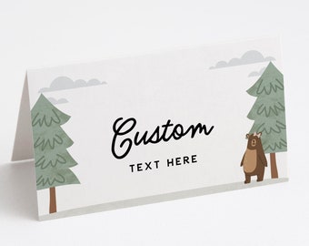 Happy Camper Food Tents: Girl First Birthday Decor (Editable Template, Instant Download)