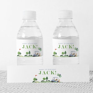Golf Birthday Water Bottle Labels: Hole in One Party (INSTANT DOWNLOAD)