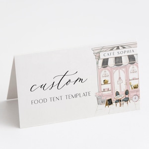 Paris Cafe Food Tents: Französische Patisserie, bearbeitbare Vorlage (Sofortdownload)