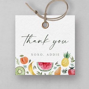 Tutti Frutti Favor Tag: Tropical Birthday Party Decorations (Instant Download)
