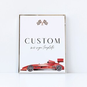 Plantilla de cartel de cumpleaños de coche de carreras: Imprimible moderno "Two Fast" (Descarga digital)