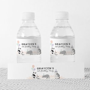 Kitty Water Bottle  Labels, Cat Birthday Pawty, Kitten Cat Theme Birthday Party Decorations, INSTANT DOWNLOAD