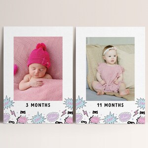 Girl Superhero Birthday Photo Banner Girl Superhero Birthday Party Girl Power Superhero Digital Editable Template INSTANT DOWNLOAD