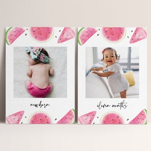 Watermelon Birthday Photo Banner: Editable One in a Melon Decor (Instant Download)
