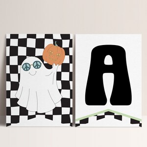 Spooky Birthday Banner Template: Retro Ghost Halloween Party (Editable Instant Download)