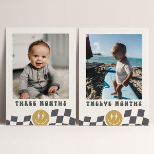 Retro One Happy Dude Photo Banner: 1st Birthday (Digital Template)